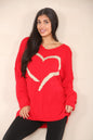 Italian Heart Print Baggy Jumper Top