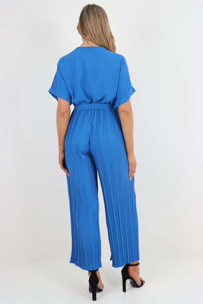 Italian Pleated Belted Jumpsuits