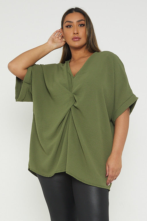 One Size Twist Front Top