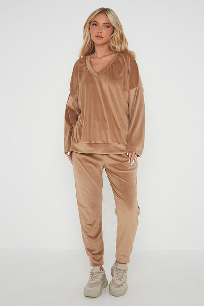 One Size Velvet Jumper and Jogger Loungewear Set