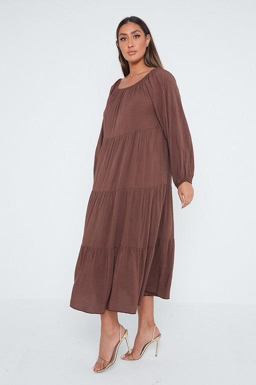 One Size Tiered Maxi Dress