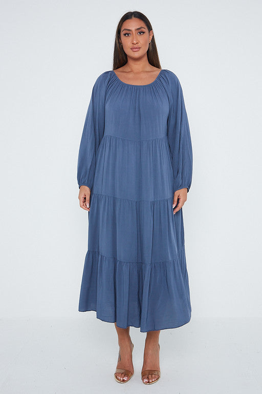 One Size Tiered Maxi Dress