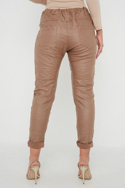 Wetlook Leather Stretch Pants
