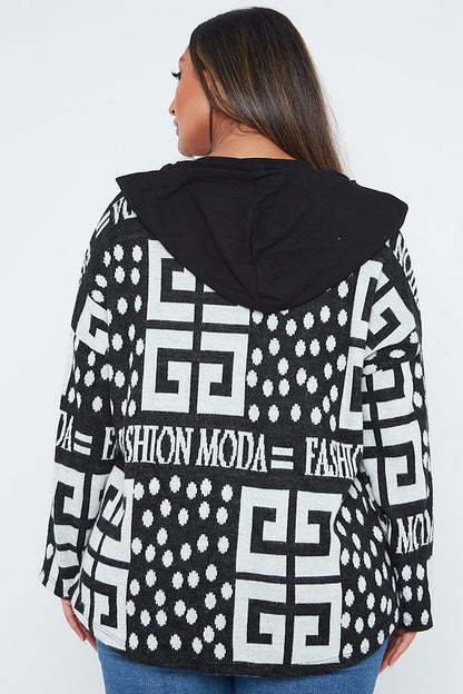 One Size Fashion Moda Design Zip Up Hoodie