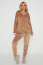 One Size Velvet Jumper and Jogger Loungewear Set