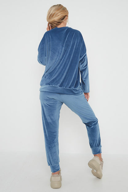 One Size Velvet Jumper and Jogger Loungewear Set