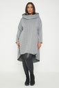 One Size Check Hooded Long Roll neck Top