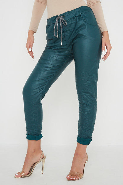 Wetlook Leather Stretch Pants
